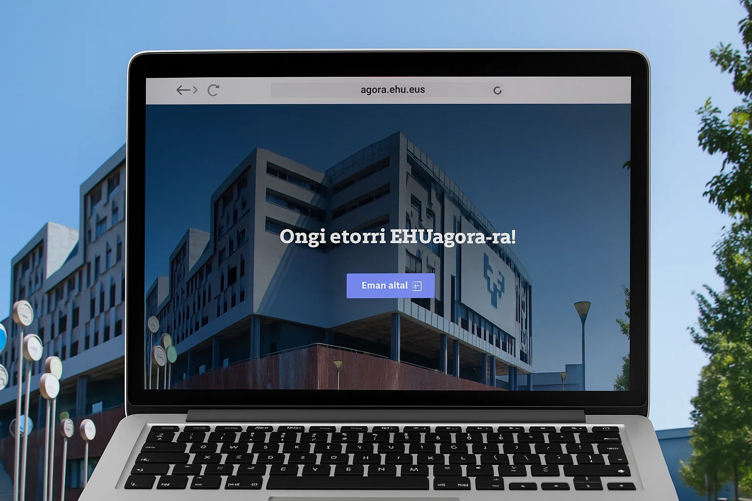 Multimedia-irudia: EHUagora domeinu ofizialean hedatzea: agora.ehu.eus